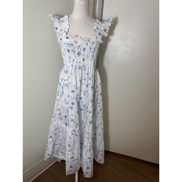 Hill House Dresses & Skirts - Hill House The Nap Dress White Blue Cotton Maxi Dress Sz S